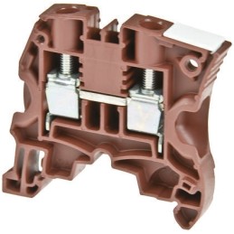 10 pcs - Entrelec ZS6 Series Brown Feed Through Terminal Block, 6mm², Double-Level, Screw Termination, ATEX