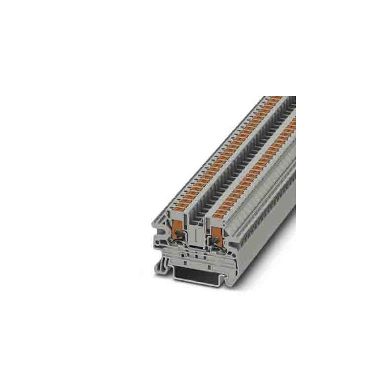 10 pcs - Phoenix Contact PTV Series Grey Feed Through Terminal Block, 0.14 - 2.5mm², Single-Level, Push In Termination,