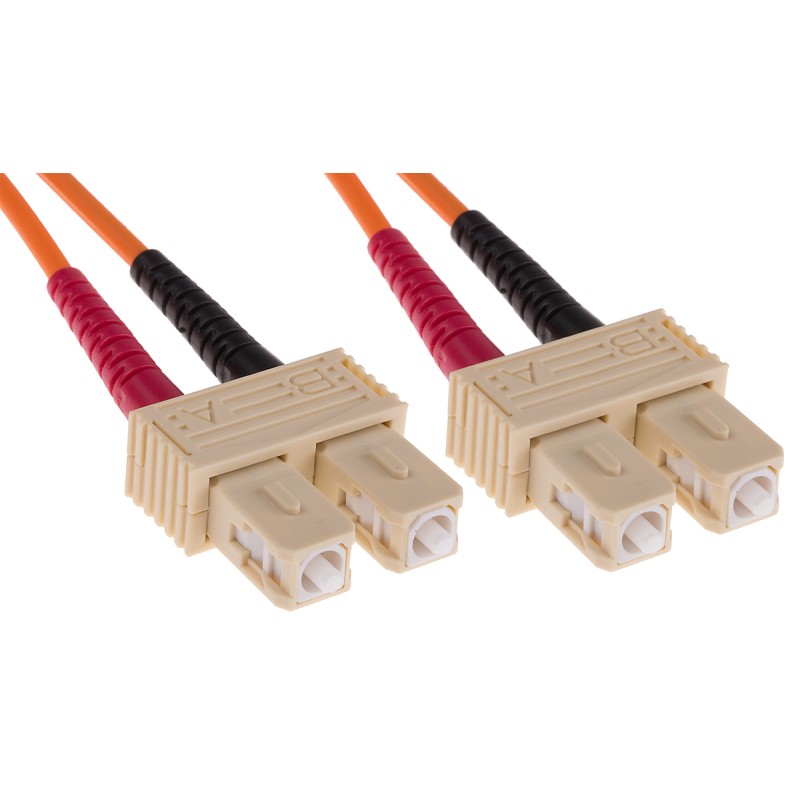 1 pcs - RS PRO SC to SC Duplex Multi Mode OM2 Fibre Optic Cable, 50/125μm, Orange, 2m