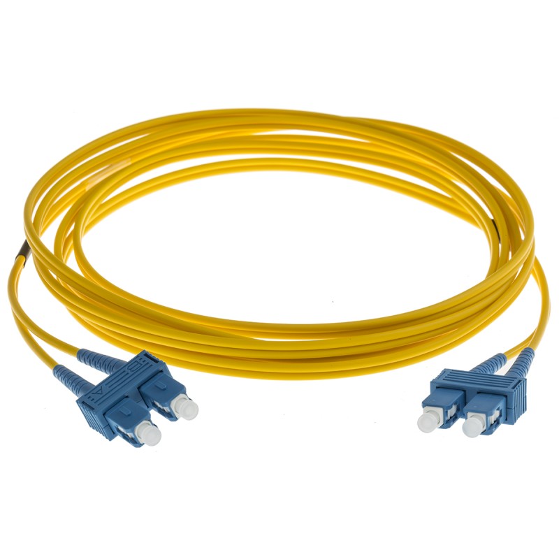 1 pcs - RS PRO SC to SC Duplex Single Mode OS1 Fibre Optic Cable, 9/125μm, Yellow, 3m
