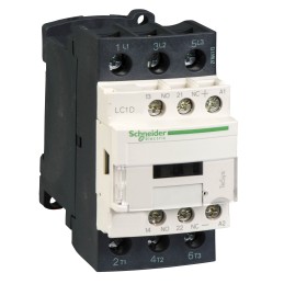 1 pcs - Schneider Electric Contactor, 12 V dc Coil, 3-Pole, 38 A, 18.5 kW, 1NC + 1NO