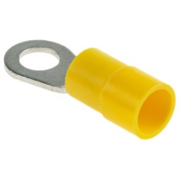 100 pcs - RS PRO Insulated Ring Terminal, 5.3mm Stud Size, 2.5mm² to 6mm² Wire Size, Yellow