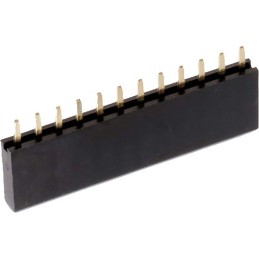 10 pcs - Wurth Elektronik WR-PHD Series Straight Through Hole Mount PCB Socket, 9-Contact, 1-Row, 2.54mm Pitch, Solder