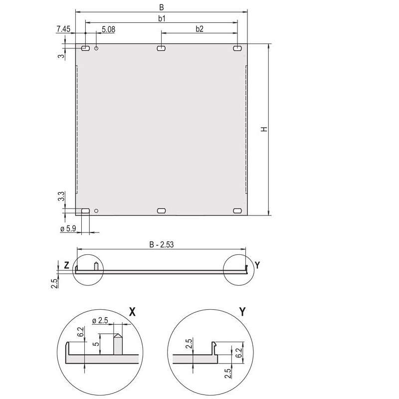1 pcs - nVent SCHROFF Front Panel, 3U, 42HP