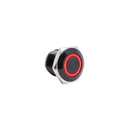 1 pcs : PV6F24011-311 - Pushbutton Switches Anti-vandal, SPST, Off-(On), Panel Mount, Front, Black, LED, Red, IP65