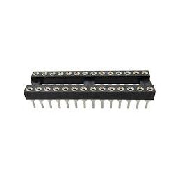 17 pcs - RS PRO 2.54mm Pitch Vertical 28 Way, Through Hole Turned Pin IC Dip Socket, 3A