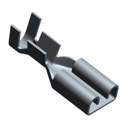 100 pcs - TE Connectivity FASTON .187 Uninsulated Female Spade Connector, Receptacle, 4.75 x 4.75mm Tab Size, 0.5mm² to 1.4mm²