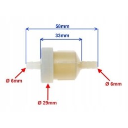 6 mm fuel filter, unscrewed with mesh