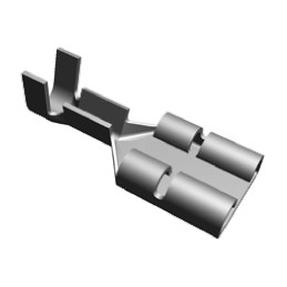 100 pcs - TE Connectivity FASTON .250 Uninsulated Female Spade Connector, Receptacle, 6.35 x 0.81mm Tab Size, 0.3mm² to 0.8mm²