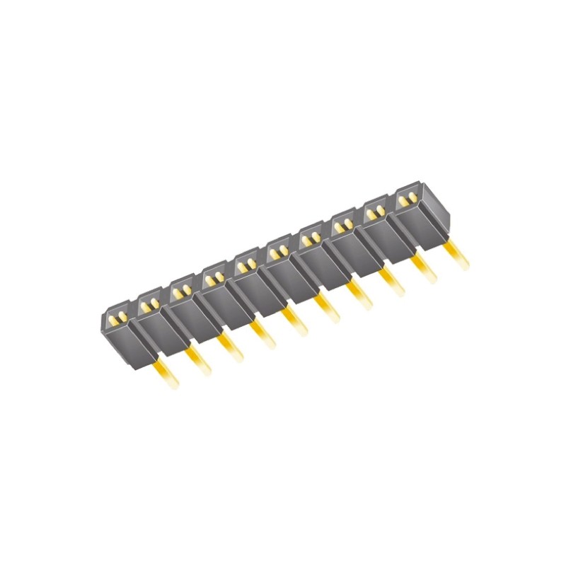 1 pcs - Samtec SLW Series Straight Through Hole Mount PCB Socket, 10-Contact, 1-Row, 2.54mm Pitch, Solder Termination