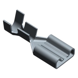 100 pcs - TE Connectivity FASTON .250 Grey Uninsulated Female Spade Connector, Receptacle, 6.35 x 0.81mm Tab Size, 0.8mm² to 2m