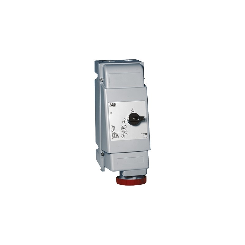 1 pcs - ABB Switchable IP67 Industrial Interlock Socket 3PN+E, Earthing Position 6h, 63A, 415 V
