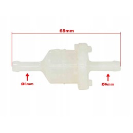 White fuel filter 6mm