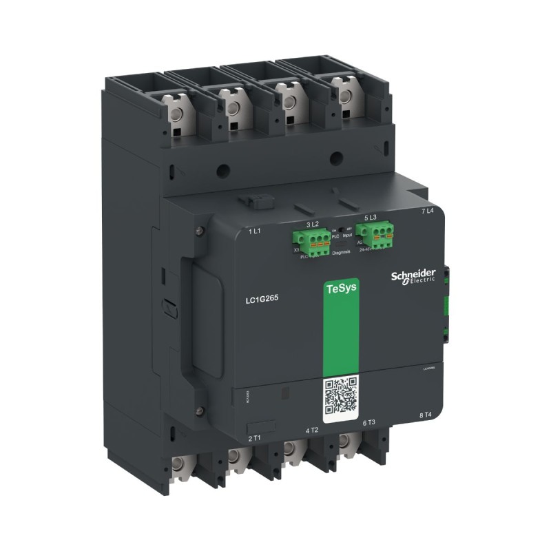 1 pcs - Schneider Electric LC1G Series Contactor, 24 - 48 V ac/dc Coil, 4-Pole, 385 A, 1 NO + 1 NC