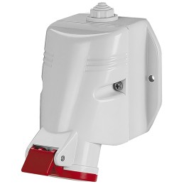 1 pcs - Scame IP67 Red Wall Mount 3P + N + E Industrial Power Socket, Rated At 64A, 415 V