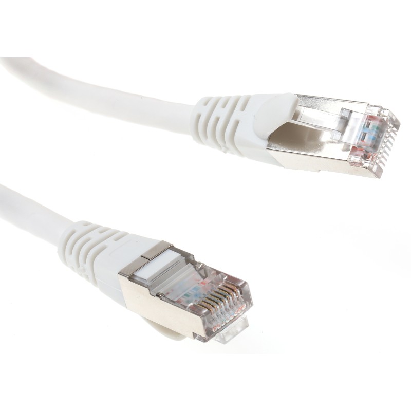 1 pcs - RS PRO Cat5e Male RJ45 to Male RJ45 Ethernet Cable, F/UTP, White PVC Sheath, 2m