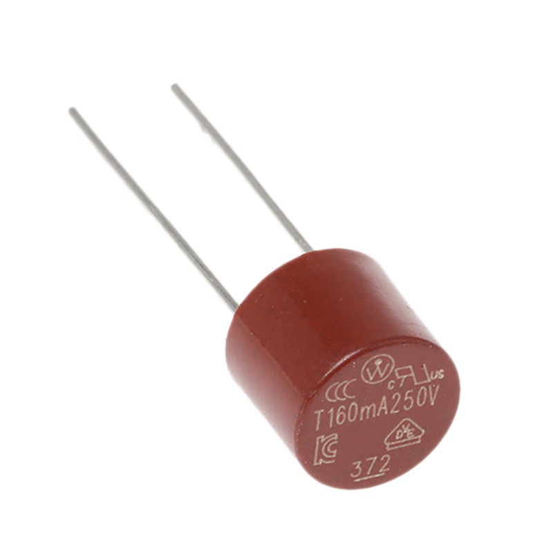 10 pcs - WickmannPC Board Non Resettable Fuse, Radial 160mA, 250V ac