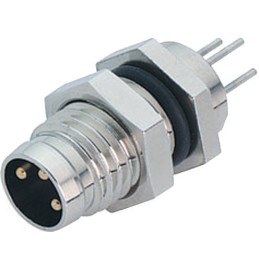 1 pcs - Binder Circular Connector, 6 Contacts, Panel Mount, M8 Connector, Socket, Male, IP65, IP67, 718 Series