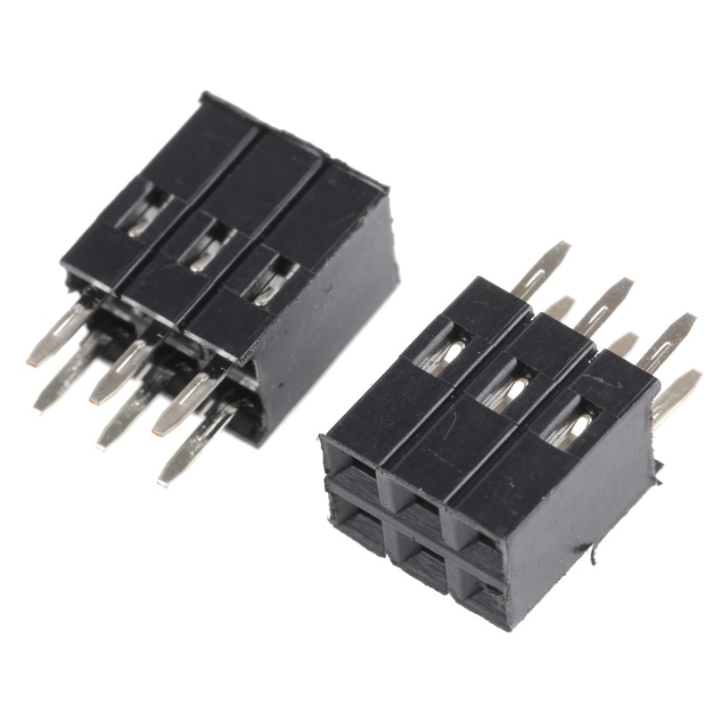 10 pcs - RS PRO Straight Through Hole Mount PCB Socket, 6-Contact, 2-Row, 2.54mm Pitch, Solder Termination