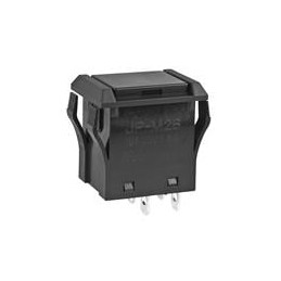 1 pcs : JPM26B-A - Pushbutton Switches DPST OFF-ON 10A TV5 BLACK CAP