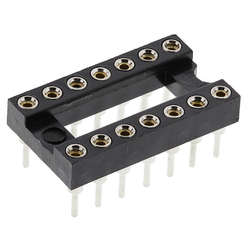 10 pcs - ASSMANN WSW 2.54mm Pitch Vertical 14 Way, Through Hole Turned Pin Open Frame IC Dip Socket, 3A