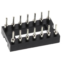 10 pcs - ASSMANN WSW 2.54mm Pitch Vertical 14 Way, Through Hole Turned Pin Open Frame IC Dip Socket, 3A