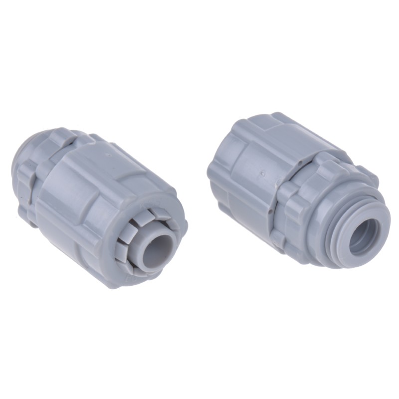 5 pcs - RS PRO Straight, Conduit Fitting, 10mm Nominal Size, M12, Nylon 66, Grey