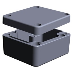 1 pcs - RS PRO Aluminium Enclosure, IP65, IP66, IP67, IP68, Grey Lid, 34 x 58 x 64mm