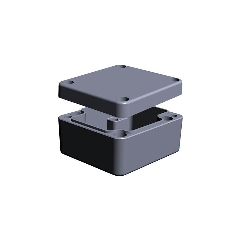 1 pcs - RS PRO Aluminium Enclosure, IP65, IP66, IP67, IP68, Grey Lid, 34 x 58 x 64mm