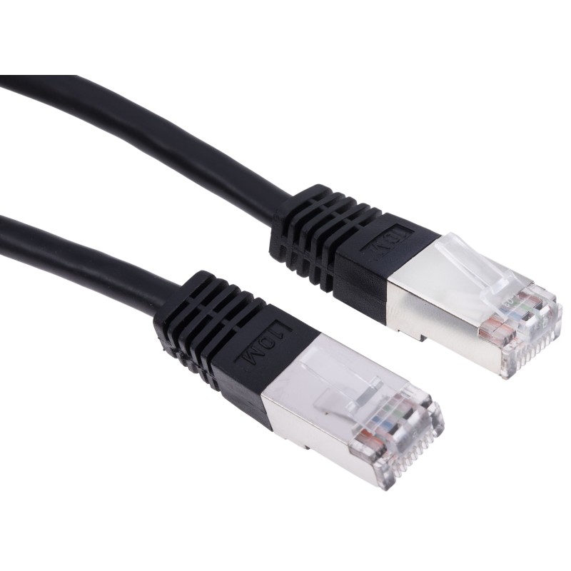 1 pcs - RS PRO Cat6 Male RJ45 to Male RJ45 Ethernet Cable, S/FTP, Black PVC Sheath, 10m