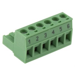 1 pcs - Phoenix Contact 5.08mm Pitch 6 Way Right Angle Pluggable Terminal Block, Plug, Plug-In, Screw Termination