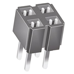 1 pcs - Samtec CES Series Straight Through Hole Mount PCB Socket, 4-Contact, 2-Row, 2.54mm Pitch, Through Hole Termination