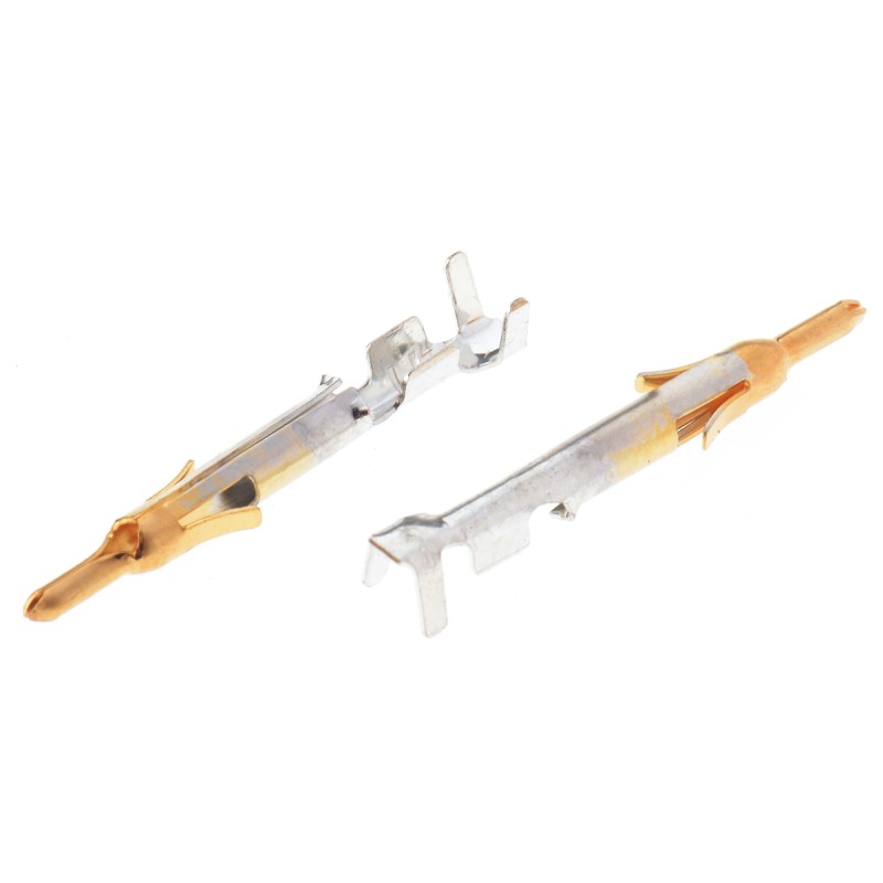 10 pcs - TE Connectivity Mini-Universal MATE-N-LOK Series Male Crimp Terminal, 26AWG Min, 22AWG Max