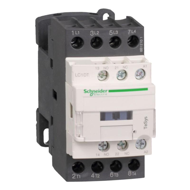 1 pcs - Schneider Electric LC1D Series Contactor, 220 V ac Coil, 4-Pole, 32 A, 1 NO + 1 NC