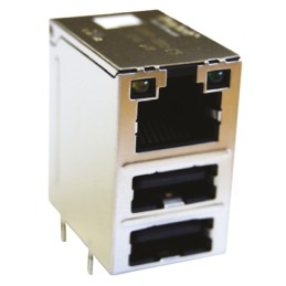 1 pcs - Bel-Stewart MagJack Series Female RJ45 Connector, Through Hole, STP Shield