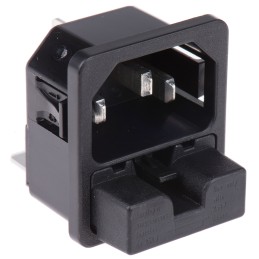 1 pcs - Schurter C14 Snap-In IEC Connector Male, 10A, 250 V