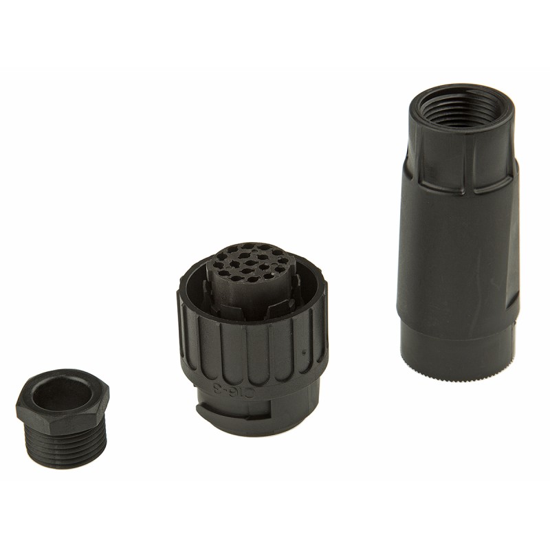 1 pcs - Amphenol Circular Connector, 17 + PE Contacts, Cable Mount, Plug, Male, IP65, C 16-3 Series
