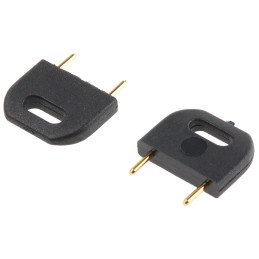 10 pcs - HARWIN Shorting Link Male Straight Black Closed Top 2 Way 1 Row 10.16mm Pitch