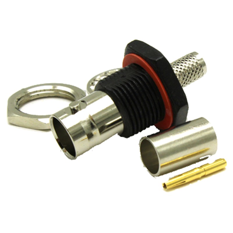 1 pcs - COAX Connectors, jack Panel Mount BNC Connector, 75Ω, Crimp Termination, Straight Body