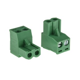 10 pcs - RS PRO 5.08mm Pitch 2 Way Right Angle Pluggable Terminal Block, Plug, Through Hole, Screw Termination