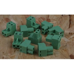 10 pcs - RS PRO 5.08mm Pitch 2 Way Right Angle Pluggable Terminal Block, Plug, Through Hole, Screw Termination