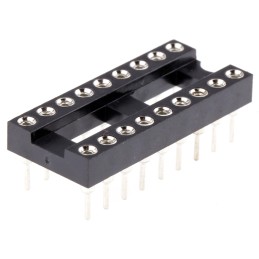 22 pcs - Winslow 2.54mm Pitch Vertical 18 Way, Through Hole Turned Pin Open Frame IC Dip Socket, 5A