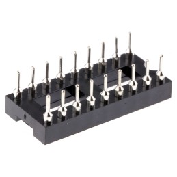 22 pcs - Winslow 2.54mm Pitch Vertical 18 Way, Through Hole Turned Pin Open Frame IC Dip Socket, 5A