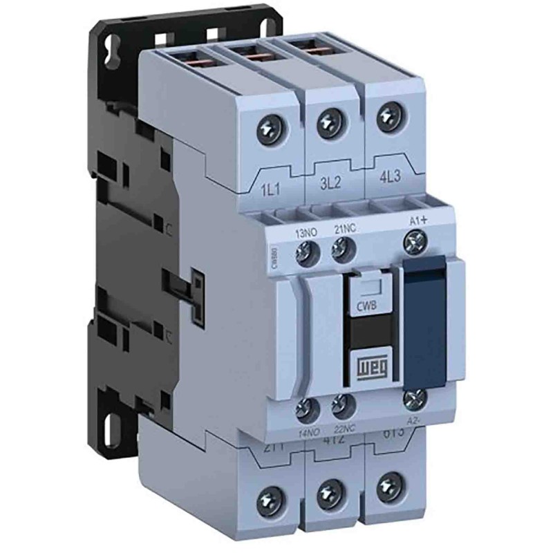 1 pcs - WEG Contactor, 24 V Coil, 3-Pole, 65 A, 30 kW, 1NO + 1NC