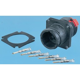 1 pcs - Souriau Circular Connector, 9 Contacts, Flange Mount, Plug, Female, IP68, Clipper Series