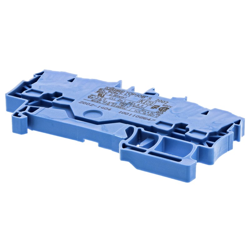 10 pcs - Wago TOPJOB S, 2002 Series Blue Feed Through Terminal Block, 2.5mm², Single-Level, Push-In Cage Clamp Termination,