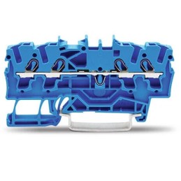 10 pcs - Wago TOPJOB S, 2002 Series Blue Feed Through Terminal Block, 2.5mm², Single-Level, Push-In Cage Clamp Termination,
