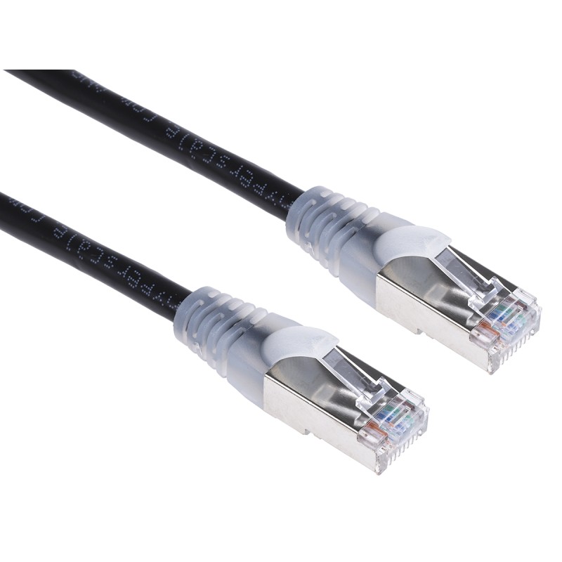 1 pcs - RS PRO Cat5e Male RJ45 to Male RJ45 Ethernet Cable, F/UTP, Black PVC Sheath, 2m