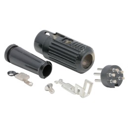 1 pcs - RS PRO 5 Pole Din Plug, 1A, 100 V ac, Push Lock, Male, Cable Mount