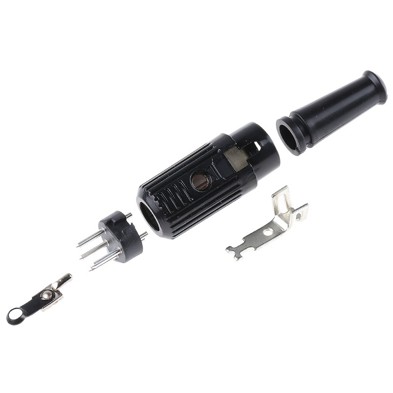 1 pcs - RS PRO 4 Pole Din Plug, 1A, 100 V ac, Push Lock, Male, Cable Mount